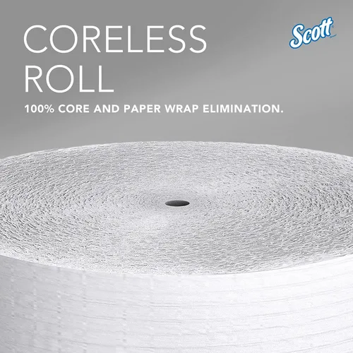 Miniatura 9 de Scott Professional Papel higiénico Jumbo Roll sin núcleo de alta capacidad, a granel (07005), seguro para sépticos, blanco