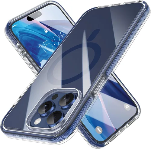 Miniatura 15 de MILPROX Compatible con iPhone 16 Pro Funda – con protector de pantalla – Compatible con MagSafe – Diseño magnético claro transparente – Que no se