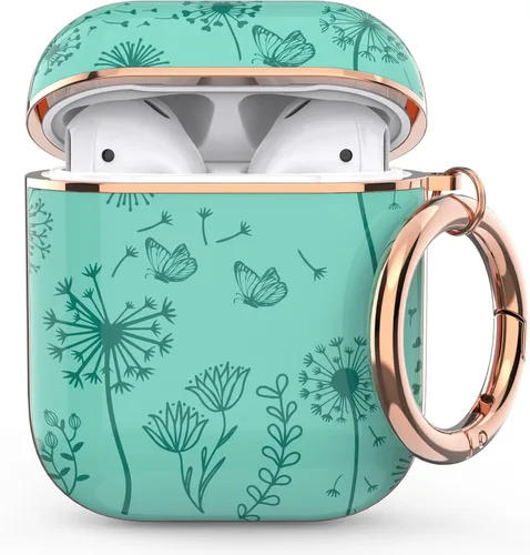 Miniatura 8 de wenew Funda rígida para AirPod AirPods de 1ª y 2ª generación con llavero para mujeres y hombres (azul)