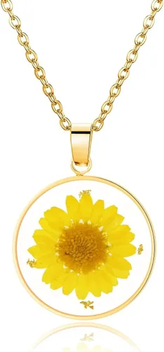 Miniatura 107 de Pressed Flower Necklace Gift for Women Personalized Handmade Necklaces Birth Flower Necklace