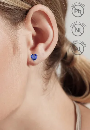 Miniatura 4 de Vito Aretes de plata de ley 925 con piedra natal para mujer, circonita cúbica hipoalergénica, regalo de cumpleaños para mamá, esposa, hija, abuela