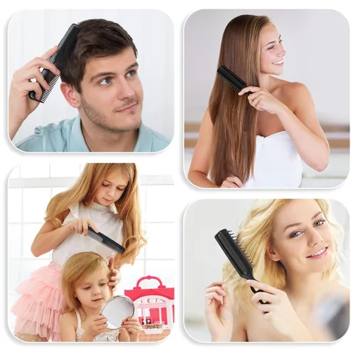 Miniatura 5 de Juego de 50 cepillos y peines para el cabello a granel para personas sin hogar envueltos individualmente, cepillos de pelo a granel de 25 y 7