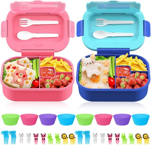 Miniatura 9 de Lonchera Bento para niños y adultos, estilo bento, 44.0 fl oz, tamaño de porción ideal a prueba de fugas, para adolescentes y niños, sin BPA