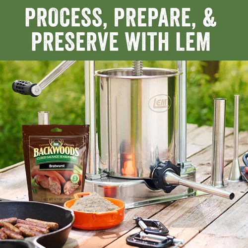 Miniatura 6 de LEM Products Backwoods Bratwurst – Salchicha curada con condimento, ideal para caza silvestre y carne doméstica, sazona hasta 25 libras de carne