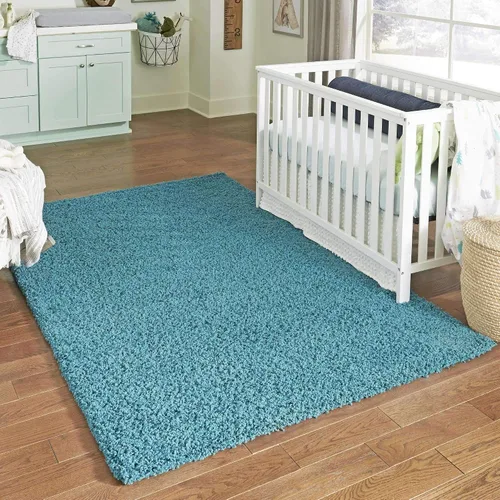 Miniatura 33 de Unique Loom Zuniga Solid Shag Collection alfombra moderna de felpa negra de área (7' 0 x 10' 0)
