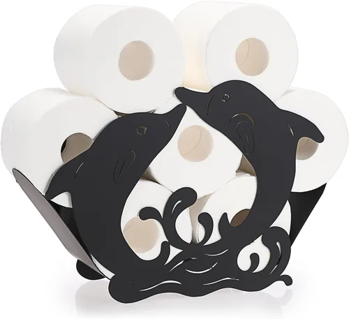 Miniatura 9 de Sumnacon Soporte de papel higiénico, almacenamiento de papel higiénico de metal, soporte de rollo de papel higiénico independiente, soporte de papel