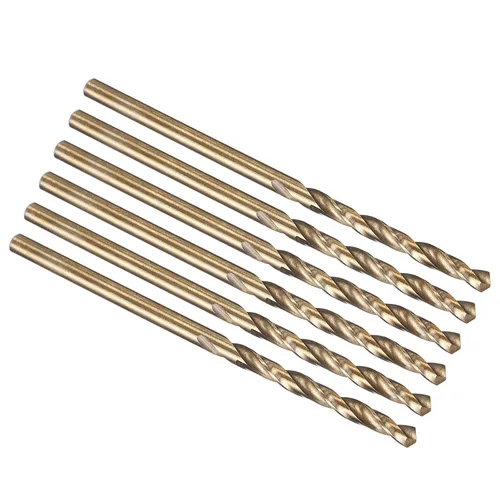 Miniatura 42 de PATIKIL Broca Jobber de 0.039 in, vástago recto M35 cobalto 5% acero de alta velocidad 135° acabado dorado para metal duro de acero inoxidable - 2