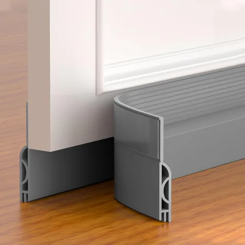 Tope de corriente de puerta Pundin, barrido de puerta ajustable para la parte inferior de la puerta, sello de puerta inferior de silicona para