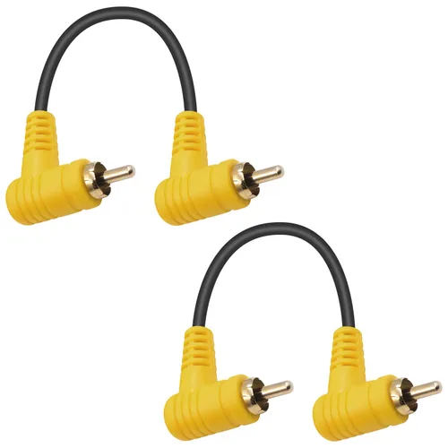 Miniatura 11 de Duttek Cable RCA de ángulo recto de 5 pies/4.9 ft, estéreo de 90 grados macho a macho con puerto chapado en oro 4K para amplificadores, cine