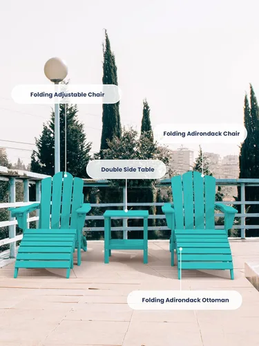 Miniatura 6 de KINGYES Otomana Adirondack plegable para silla Adirondack, Aruba