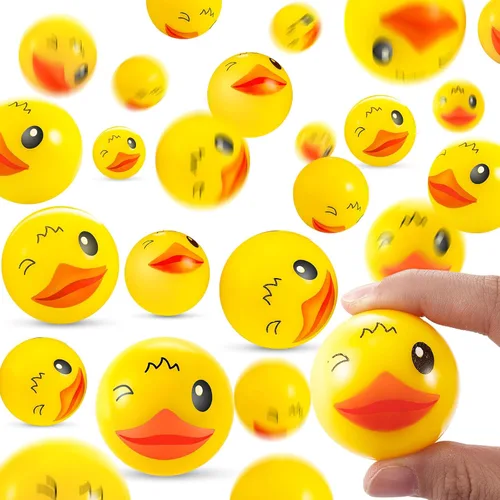 Syhood 24 bolas hinchables de pato amarillo de 1.772 pulgadas (1.772 in), bolas hinchables de pato, regalos de fiesta, bolas rebotantes a granel