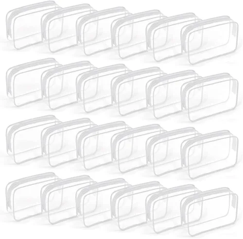 Miniatura 9 de 24 bolsas de aseo transparentes, bolsa de cosméticos para organizador de maquillaje de viaje, bolsa aprobada por la TSA, multicolor, mediana