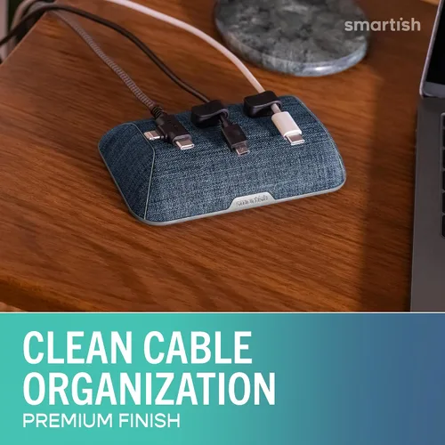 Miniatura 2 de Smartish® Soporte Magnético para Cables - Organizador de Cables Wrangler Más Grande Relleno de Media con Clips Magnéticos para Gestión de Cargadores