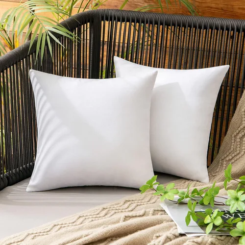 Miniatura 76 de MIULEE Paquete de 2 fundas decorativas para almohadas de exterior, sólidas, impermeables, de lino sintético, estilo granja de jardín, fundas de Óxido