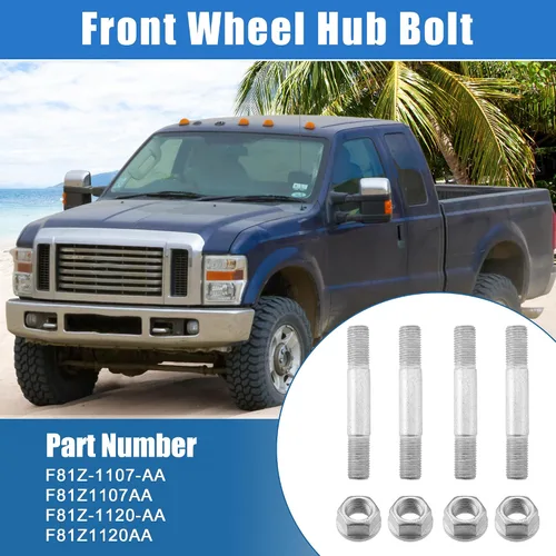 Miniatura 2 de X AUTOHAUX Juego de 4 accesorios de montaje de cubo de rueda para Ford F250 F350 F450 F550 Excursion 1999-2004 Metal tono plateado F81Z1107AA