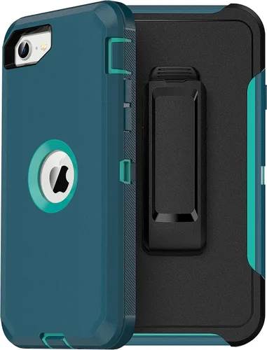 Miniatura 19 de MXX Funda diseñada para iPhone SE 2020/SE 2022, funda protectora resistente con protector de pantalla [3 capas] cubierta de protección de goma