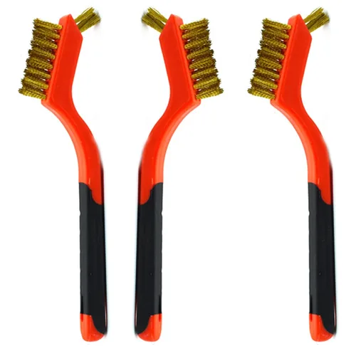 Miniatura 5 de XDMTWLKJ Juego de cepillos de alambre pequeño para limpieza de óxido en agujeros, 3 piezas cepillos de latón/acero inoxidable/nailon