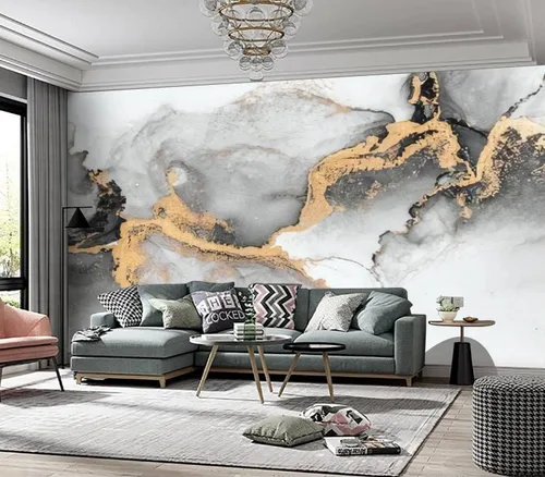 Miniatura 2 de Fotos de mármol mural personalizado, textura de oro negro, papel tapiz para despegar y pegar, paisaje natural, póster 3D, papel tapiz fotográfico