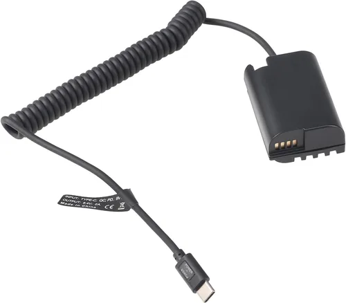 Miniatura 4 de FocusFoto USB 3.1 USB-C Tipo-C a DMW-BLK22/DMW-DCC17 Cable adaptador de alimentación de batería falsa decodificada para cámara Panasonic Lumix S5