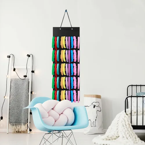 Miniatura 7 de Tudomro Soporte Colgante para Diademas para Niñas Organizador de Accesorios de Cabello de Felpa con 60 Bandas Elásticas Soporte para Lazos