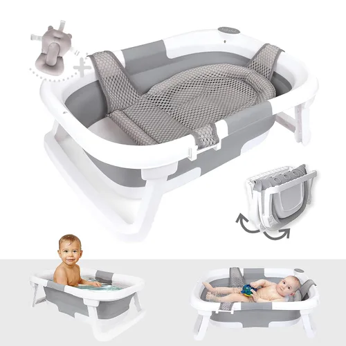 Miniatura 8 de BEBELEH™ Bañera plegable para bebé – Bañera + Cabestrillo para bañera de bebé + Cabestrillo para recién nacido – Bañera para bebé de recién nacido a