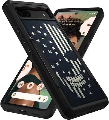 Miniatura 14 de CasesOnDeck Hybrid Case Compatible with Google Pixel 6A / Pixel 6A (2022) Case [Dual Tactical] Slim Shock Protecting Heavy Duty Cover (Purple Galaxy)