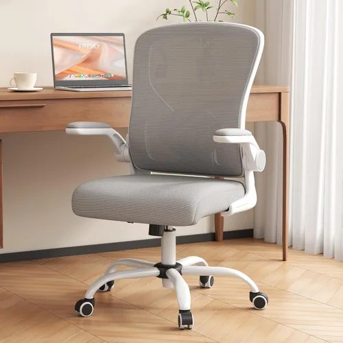 Miniatura 11 de Silla de oficina, silla de escritorio ergonómica con soporte lumbar ajustable, silla de computadora de malla, cómodo soporte lumbar para uso en casa