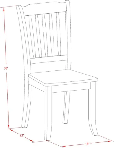Miniatura 12 de East West Furniture MLDA3-MAH-C - Juego de mesa de comedor moderno de 3 piezas que contiene una mesa rectangular de madera con hoja de mariposa y 2