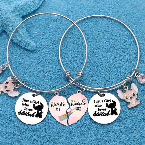 Miniatura 3 de Ketaki 2 pulseras Weirdo 1 Weirdo 2, mejor amiga, regalos para niñas y mujeres, cumpleaños, Navidad, graduación, amistad, joyería con dije de Just A