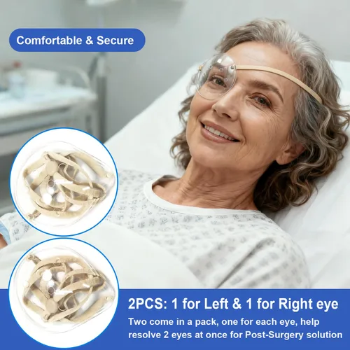Miniatura 5 de AMZVIO 2 protectores de ojos para después de cirugía de cataratas, protector de ojos transparente con correa ajustable, parche médico para adultos