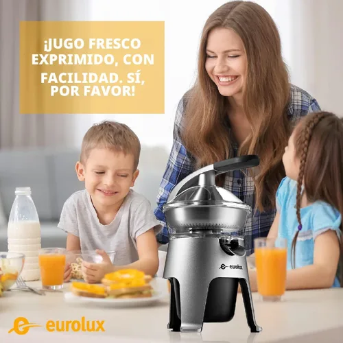 Miniatura 7 de Eurolux Exprimidor eléctrico de cítricos de acero inoxidable fundido a presión, para naranja, limón, pomelo 300 vatios de potencia, con 2 tamaños