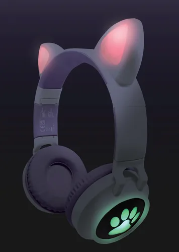 Miniatura 4 de LEXiBOOK - Auriculares inalámbricos recargables 2 en 1 con luces - Sonido estéreo, inalámbrico con cable, plegable, ajustable, luces LED - HPBTKT