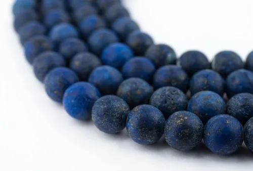 Miniatura 25 de The Bead Chest Cuentas de Jade Blanco Mate Redondas (8mm): Piedra Preciosa Orgánica Redonda Esférica de Energía con Poder de Sanación para Hacer