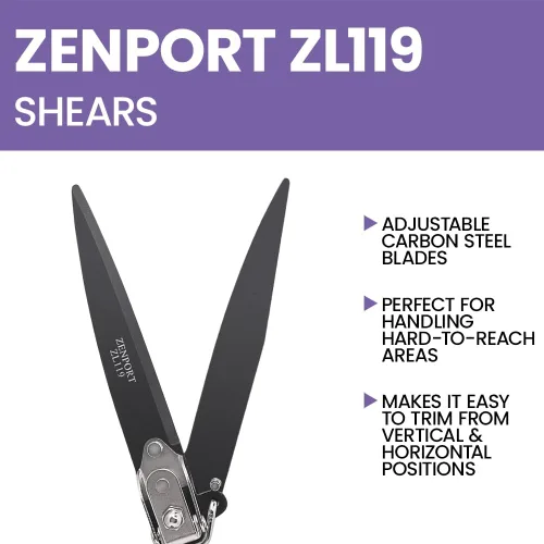 Miniatura 6 de Zenport Grass Shears ZL119 - Tijeras de césped para paisaje, ajustables, resistentes, cuchillas gemelas de acero al carbono de 4.5 pulgadas