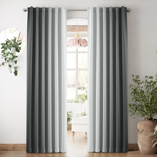 Miniatura 10 de Vangao Cortinas bohemias 100% opacas de 63 pulgadas de largo, para dormitorio, sala de estar, estampado geométrico, oscurecimiento de la habitación