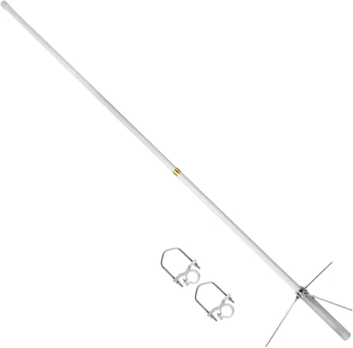 Miniatura 2 de FB17UV Dual Band 2M/70CM Fibra de vidrio 4.5/7.2dBi 66 pulgadas UHF Hembra (SO239) Base Antena de techo al aire libre con soporte para Kenwood Yaesu