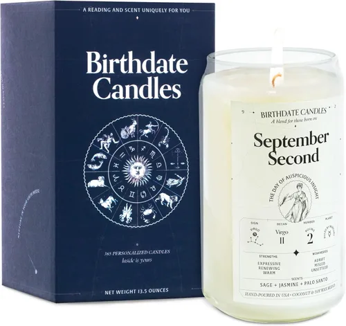 Miniatura 20 de Velas con fecha de nacimiento, 28 de octubre, velas perfumadas del zodiaco de Escorpio, regalo de cumpleaños, aroma a bergamota, canela y caoba