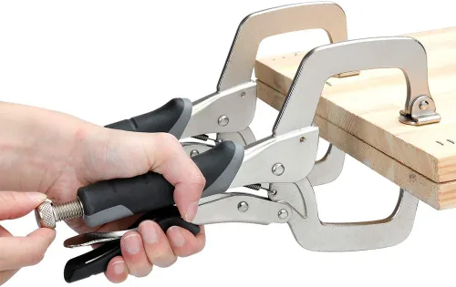 Miniatura 7 de Amazon Basics Abrazaderas de metal ajustables para carpintería, soldadura o reparaciones, 11 pulgadas, paquete de 2, negro/plateado