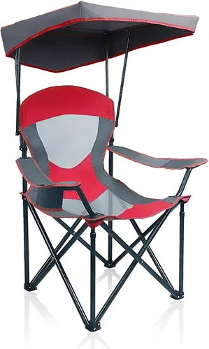 Miniatura 2 de ALPHA CAMP Silla de Descanso con Toldo de Servicio Pesado 2PC Parasol Senderismo Silla de Viaje con Portavasos Azul Esmaltado Esmalte azul