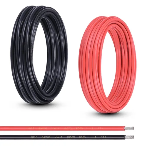 Miniatura 13 de Cable eléctrico de 10 AWG, cable de cobre estañado rojo y negro para audio de automóvil, automóvil, remolque, marina, luz LED