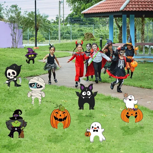Miniatura 4 de Capoda 8 piezas de Halloween Mini Golf Game Hlloween Golf Yard Sign Mini Golf Club Yard Stakes para Halloween, fiesta de golf, Halloween, césped
