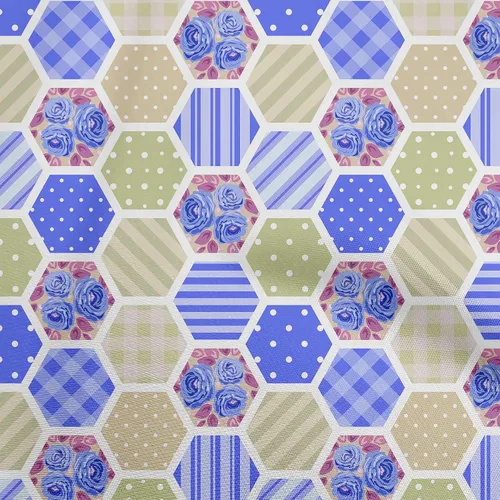 Miniatura 8 de oneOone Cotton Flex Blue Fabric Floral Craft Projects Decor Fabric Printed By The Yard 40 Inch Wide-DO
