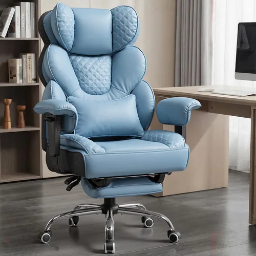 Miniatura 11 de COMHOMA Silla de oficina grande y alta con reposapiés mejorado, silla ejecutiva de respaldo alto resistente con soporte lumbar de resorte para Negro