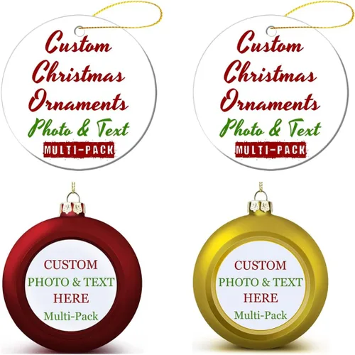 Miniatura 11 de Adornos de Navidad personalizados, texto fotográfico, haz tu propio adorno de cerámica de porcelana, regalo de recuerdos para decoración de Navidad