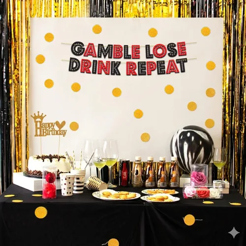 Miniatura 6 de Cartel con purpurina con temática de casino preencordado, decoraciones de despedida de soltera para ella, suministros de fiesta, recuerdos y regalos