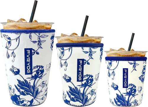 Miniatura 109 de Fundas de neopreno reutilizables aisladas para café helado, fundas para tazas de café helado, fundas para bebidas heladas y calientes