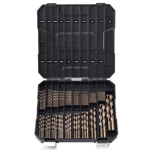 Miniatura 2 de Juego de brocas de cobalto para metal endurecido y acero inoxidable, 122 piezas M35 de acero de alta velocidad con torsión Jobber, brocas de metal