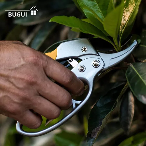 Miniatura 5 de BUGUI Tijeras de podar de trinquete de 8 pulgadas, 5 veces más potencia de corte que las tijeras de jardín normales, diseño que ahorra trabajo