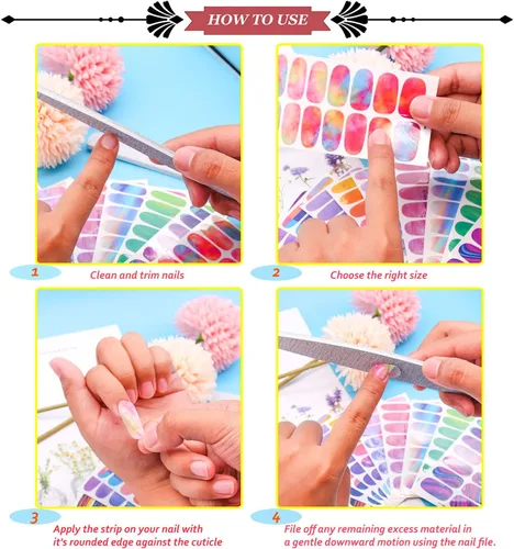 Miniatura 5 de 12 hojas de tiras de esmalte de uñas de Halloween con lima de uñas, telaraña, telarañas, envolturas de uñas para uñas cortas, calcomanías de uñas