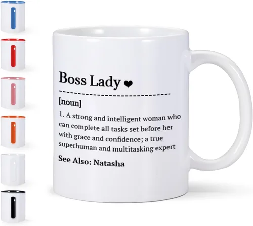 Regalos para mujer jefa, regalos divertidos de oficina, taza de café con nombre personalizado, regalo para el día de la jefa, regalo inspirador de